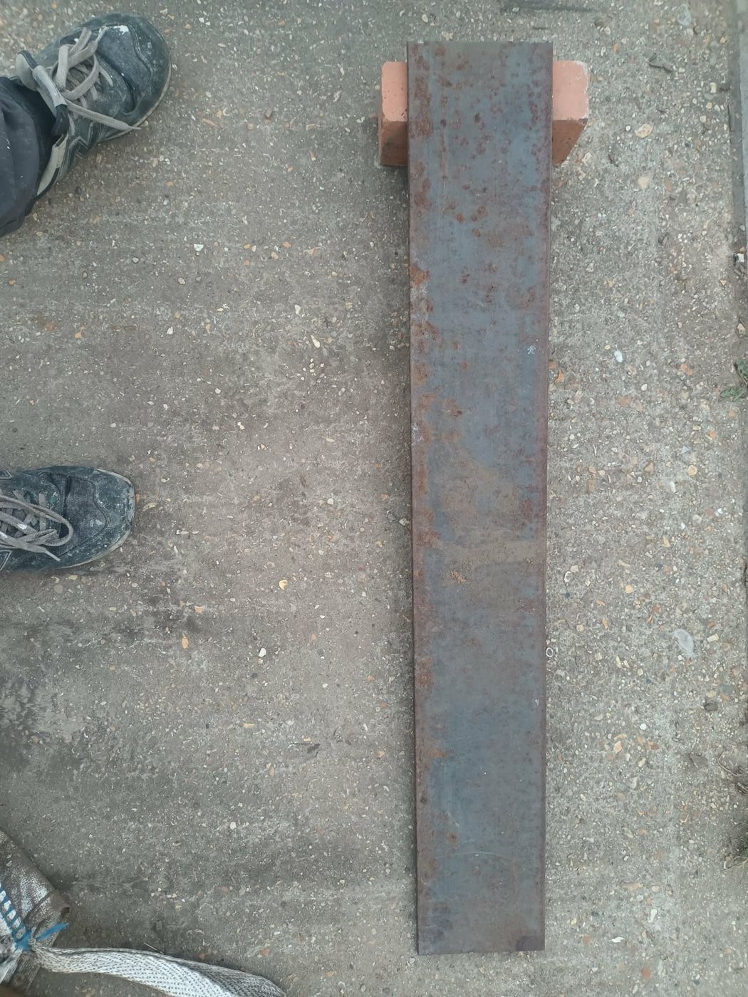 Raw steel flat bar before priming and spraying