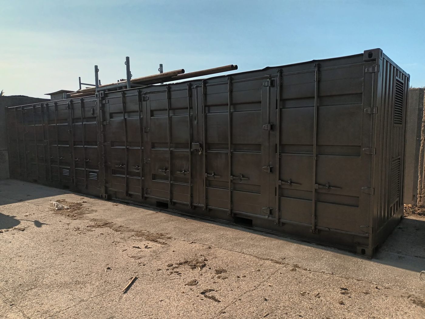 Storage container block after onsite respray in bronze